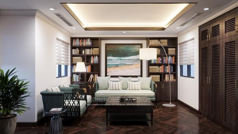 Bàn ghế sofa bọc nỉ có phong cách Á Đông rất đẹp mắt.
